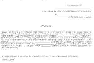 Образец заявления от юр лица о краже в казахстане