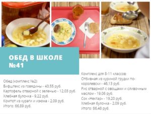 Сколько стоит обед в школах москвы в месяц